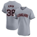 Silnrao C.Guardians #38 Steven Kwan Player Gray Road Limited Elite Home Stitched Jerseys