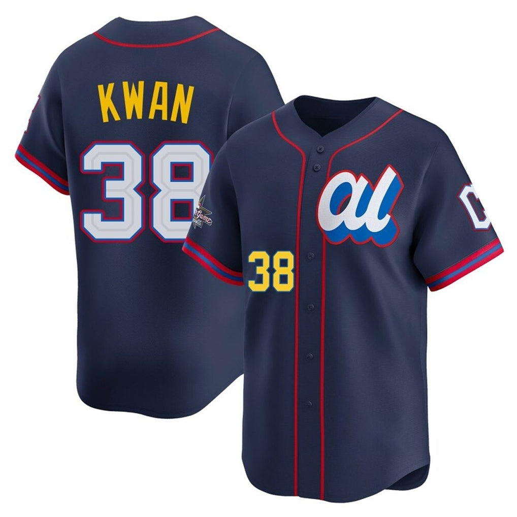 Silnrao C.Guardians #38 Steven Kwan Player Navy American League All-Star Edition Limited Home Stitched Jerseys