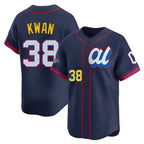 Silnrao C.Guardians #38 Steven Kwan Player Navy American League All-Star Edition Limited Home Stitched Jerseys