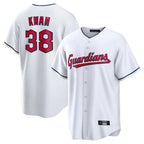 Silnrao C.Guardians #38 Steven Kwan Player White Home Game Stitched Jerseys