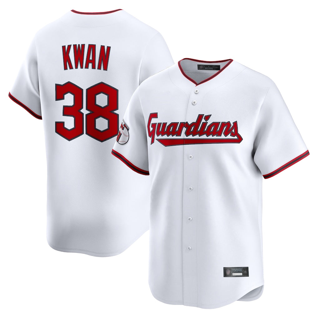 Silnrao C.Guardians #38 Steven Kwan Player White Limited Home Game Stitched Jerseys