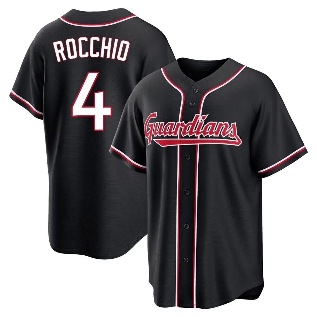 Silnrao C.Guardians #4 Brayan Rocchio Player Black Fashion Out Home Game Stitched Jerseys