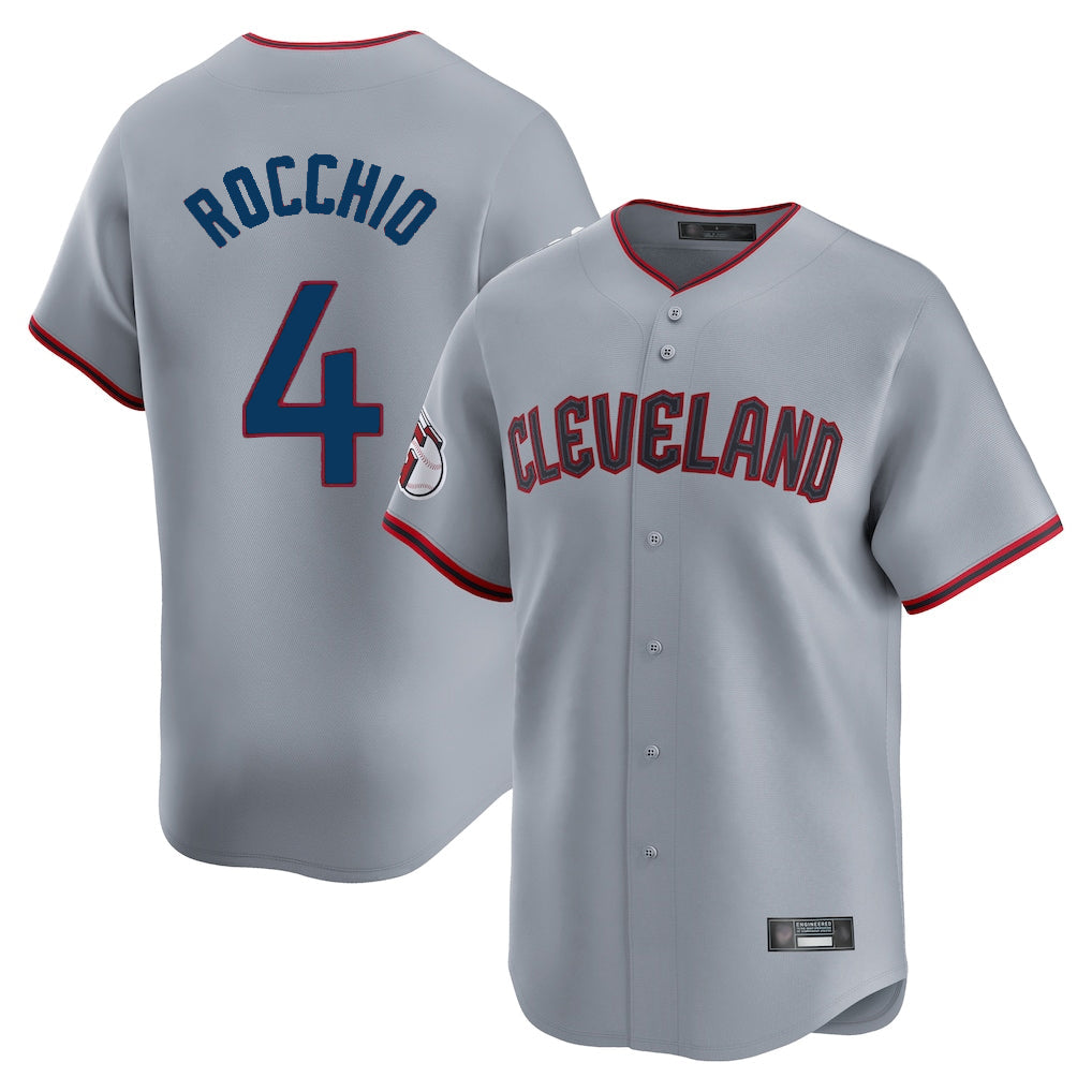Silnrao C.Guardians #4 Brayan Rocchio Player Gray Road Limited Home Game Stitched Jerseys
