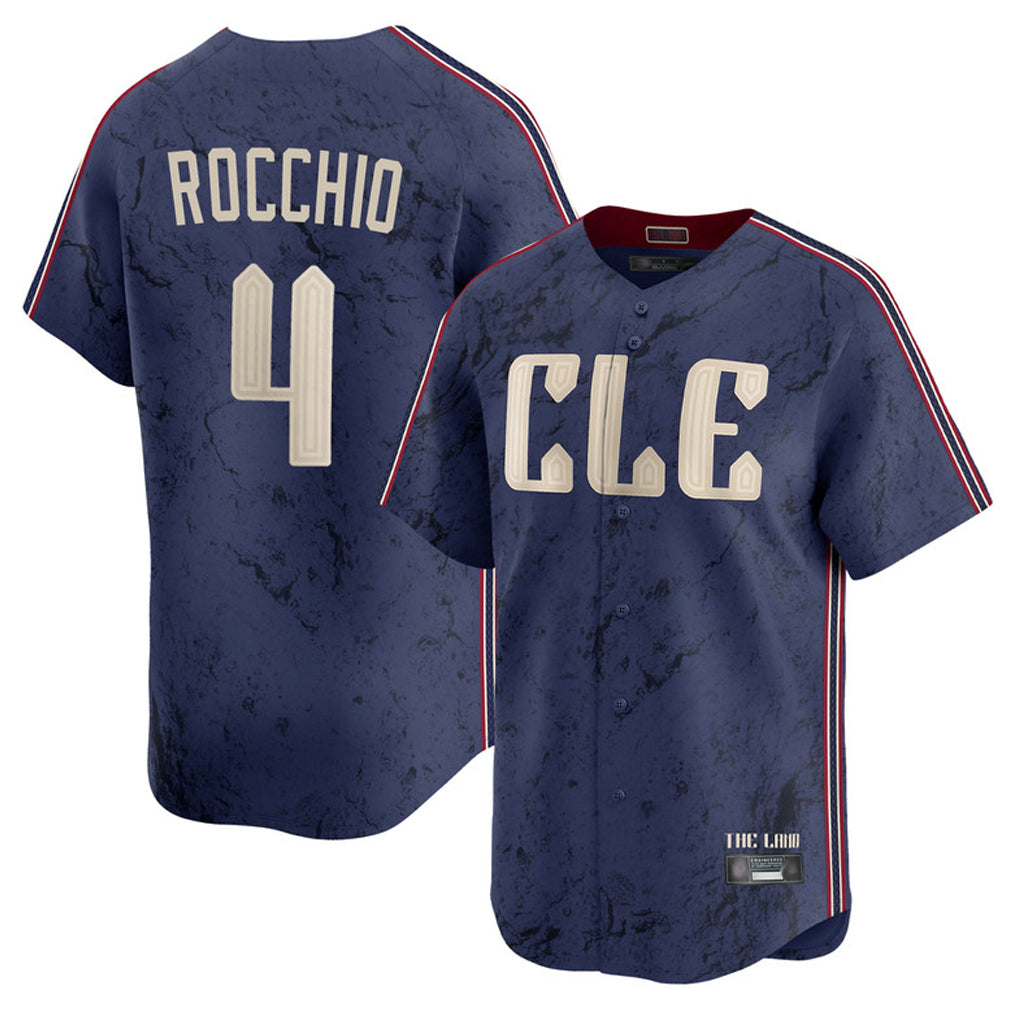Silnrao C.Guardians #4 Brayan Rocchio Player Navy City Connect Limited Home Stitched Jerseys