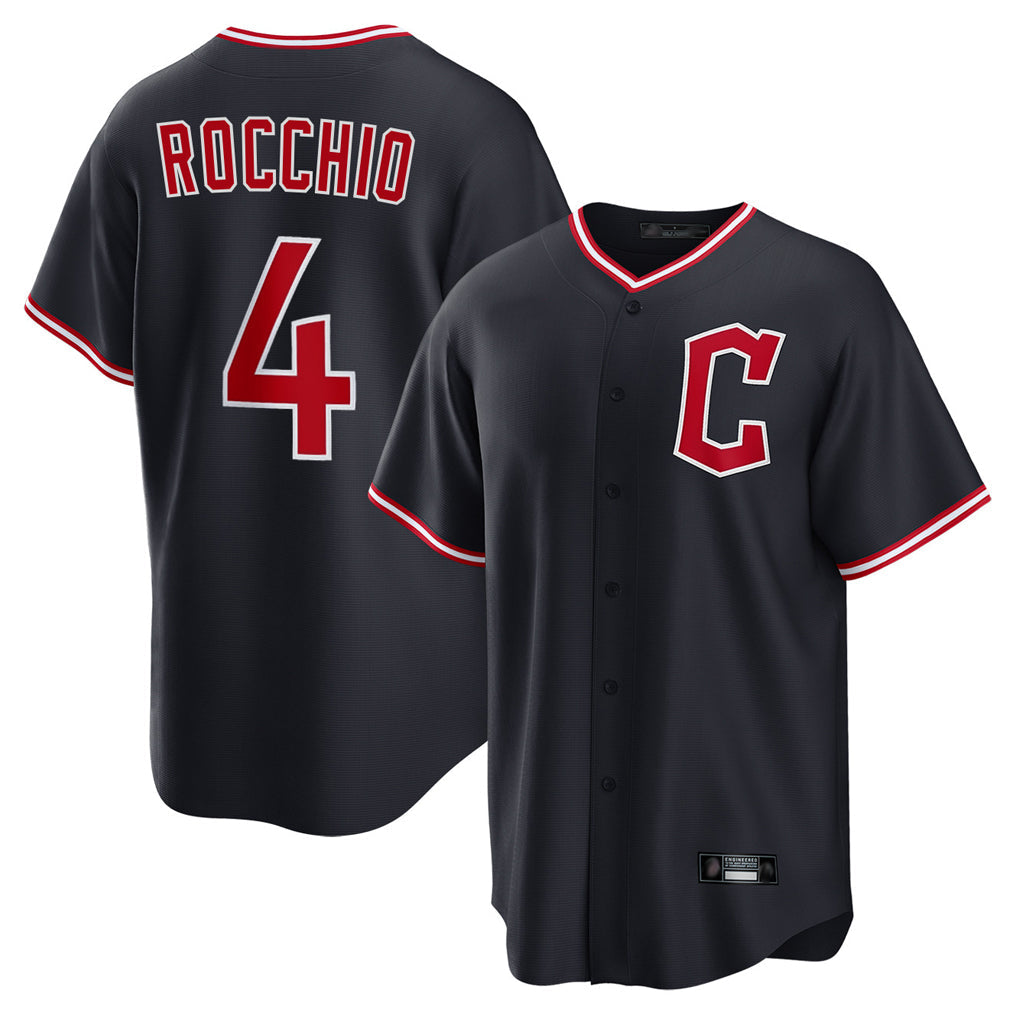 Silnrao C.Guardians #4 Brayan Rocchio Player Navy Home Game Stitched Jerseys