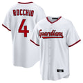Silnrao C.Guardians #4 Brayan Rocchio Player White Game Home Stitched Jerseys
