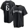 Silnrao C.Guardians #6 David Fry Player Black Fashion Out Home Game Stitched Jerseys