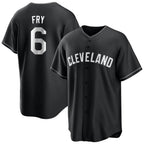 Silnrao C.Guardians #6 David Fry Player Black Fashion Out Home Game Stitched Jerseys