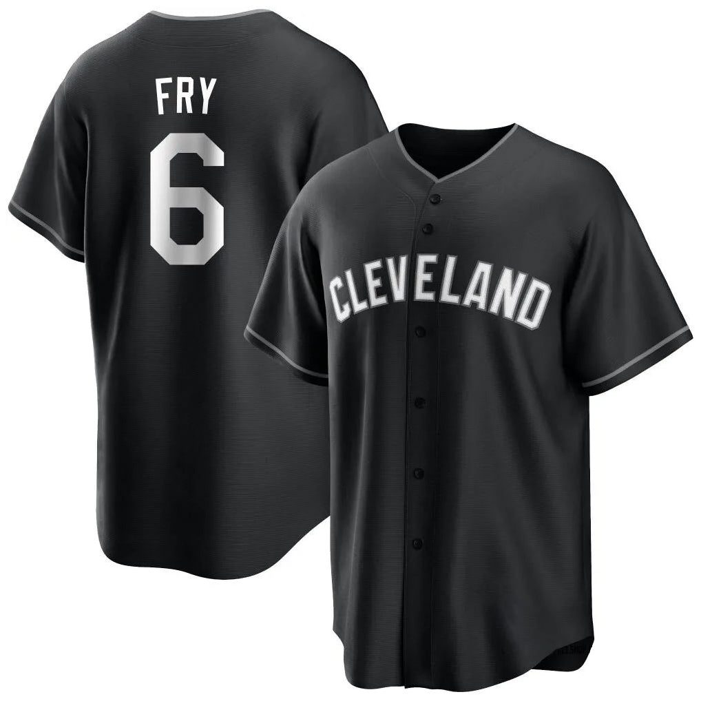 Silnrao C.Guardians #6 David Fry Player Black Fashion Out Home Game Stitched Jerseys