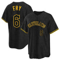 Silnrao C.Guardians #6 David Fry Player Black Snake Skin City Home Game Stitched Jerseys