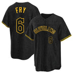 Silnrao C.Guardians #6 David Fry Player Black Snake Skin City Home Game Stitched Jerseys