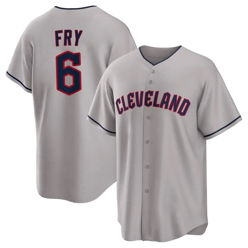 Silnrao C.Guardians #6 David Fry Player Gray Game Home Stitched Jerseys