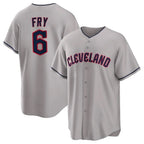 Silnrao C.Guardians #6 David Fry Player Gray Game Home Stitched Jerseys