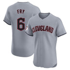 Silnrao C.Guardians #6 David Fry Player Gray Road Limited Elite Home Stitched Jerseys