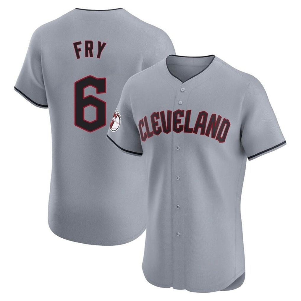 Silnrao C.Guardians #6 David Fry Player Gray Road Limited Elite Home Stitched Jerseys