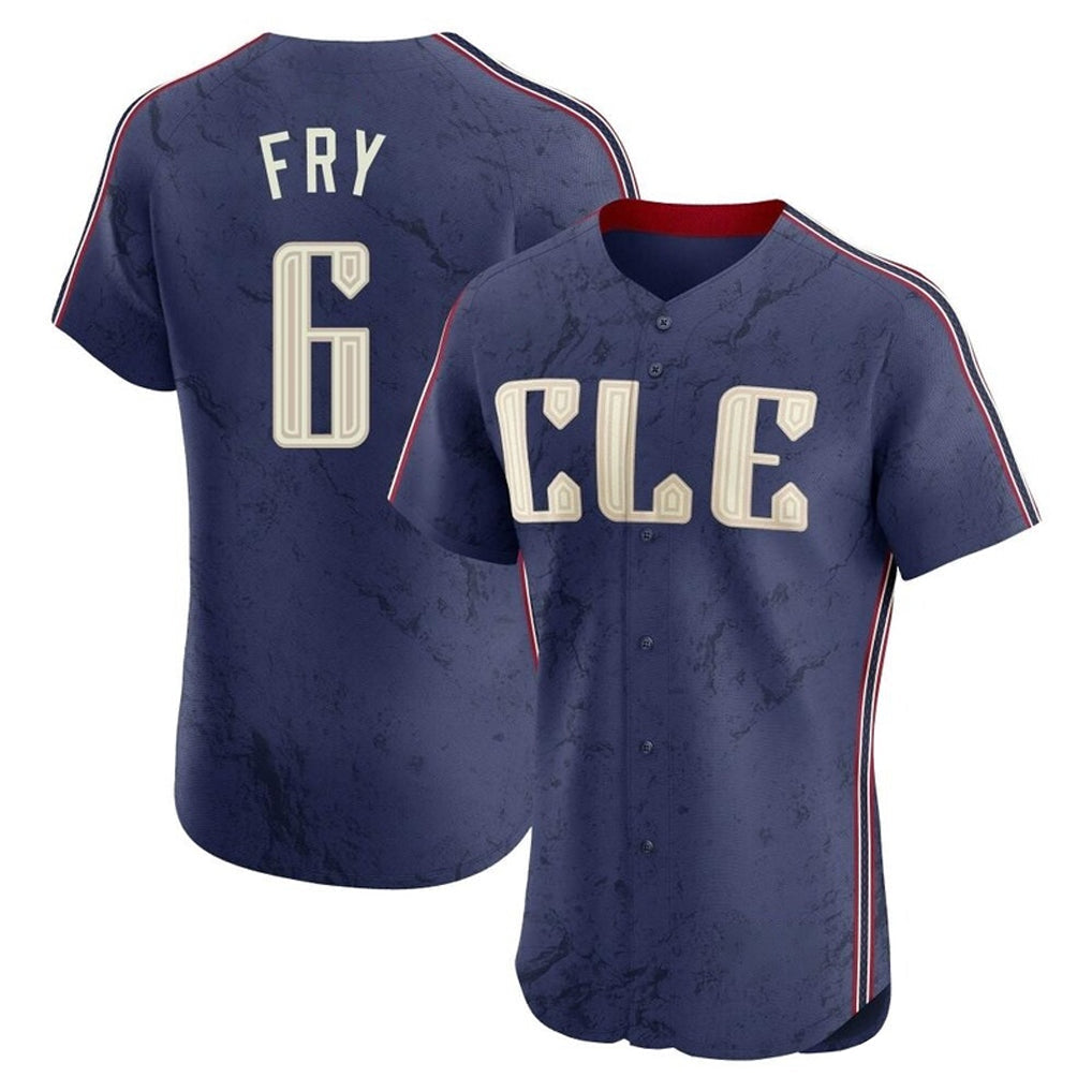 Silnrao C.Guardians #6 David Fry Player Navy City Connect Limited Elite Home Stitched Jerseys