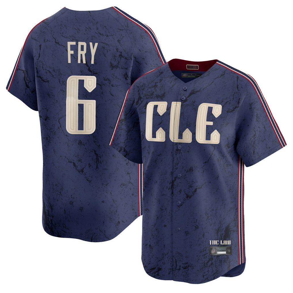 Silnrao C.Guardians #6 David Fry Player Navy City Connect Limited Home Stitched Jerseys