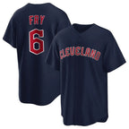 Silnrao C.Guardians #6 David Fry Player Navy Game Home Stitched Jerseys