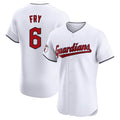 Silnrao C.Guardians #6 David Fry Player White Limited Elite Home Stitched Jerseys