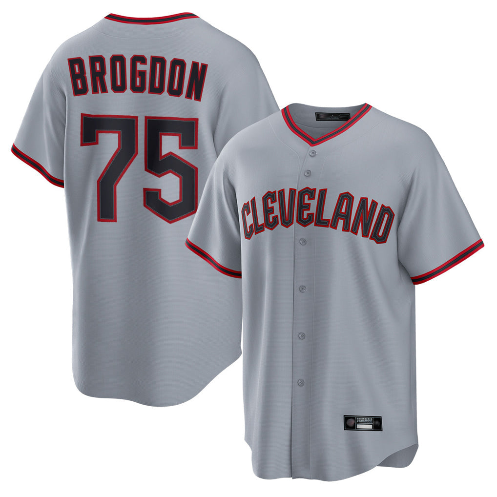 Silnrao C.Guardians #75 Connor Brogdon Player Gray Home Game Stitched Jerseys