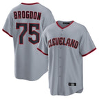 Silnrao C.Guardians #75 Connor Brogdon Player Gray Home Game Stitched Jerseys