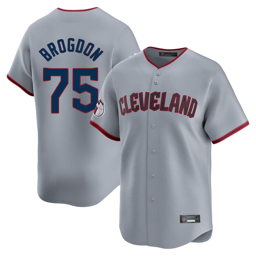 Silnrao C.Guardians #75 Connor Brogdon Player Gray Road Limited Home Game Stitched Jerseys