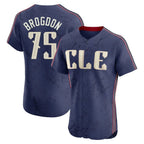 Silnrao C.Guardians #75 Connor Brogdon Player Navy City Connect Limited Elite Home Stitched Jerseys