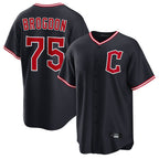 Silnrao C.Guardians #75 Connor Brogdon Player Navy Home Game Stitched Jerseys