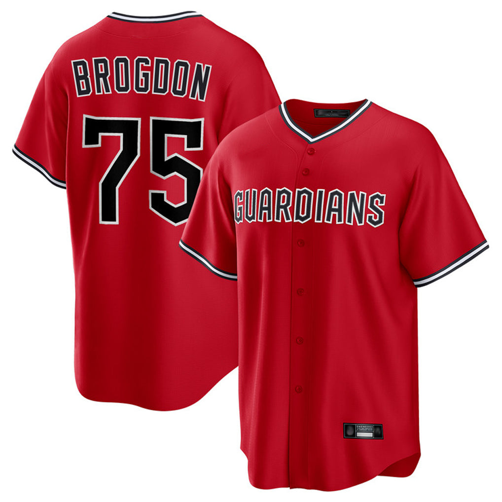 Silnrao C.Guardians #75 Connor Brogdon Player Red Home Game Stitched Jerseys