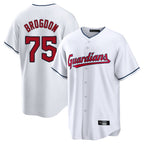 Silnrao C.Guardians #75 Connor Brogdon Player White Home Game Stitched Jerseys