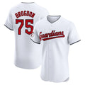 Silnrao C.Guardians #75 Connor Brogdon Player White Limited Elite Home Stitched Jerseys