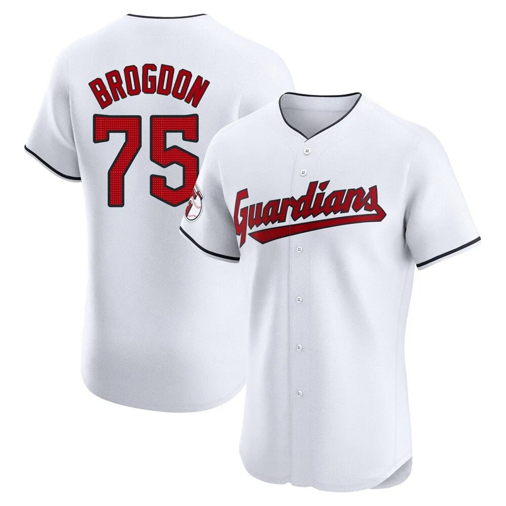 Silnrao C.Guardians #75 Connor Brogdon Player White Limited Elite Home Stitched Jerseys