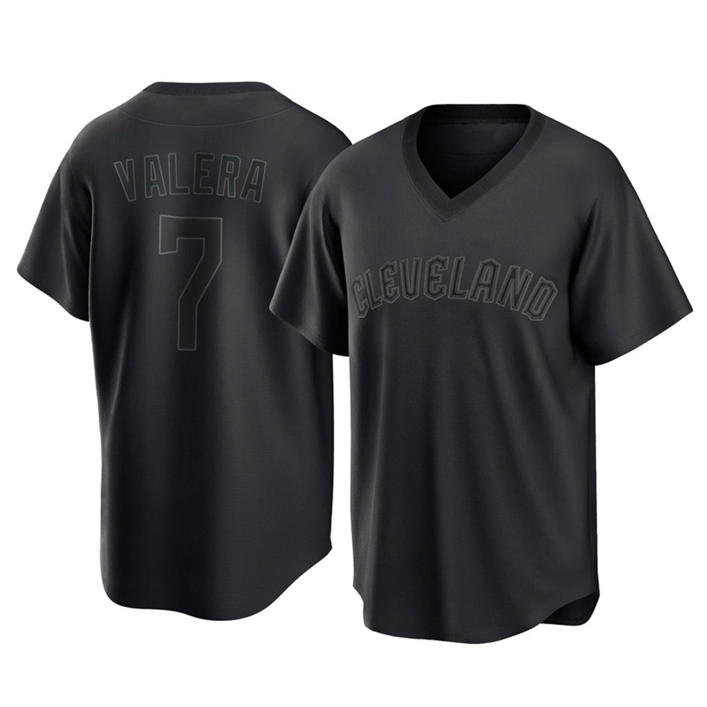 Silnrao C.Guardians #7 George Valera Player Black T-shirt Home Game Stitched Jerseys