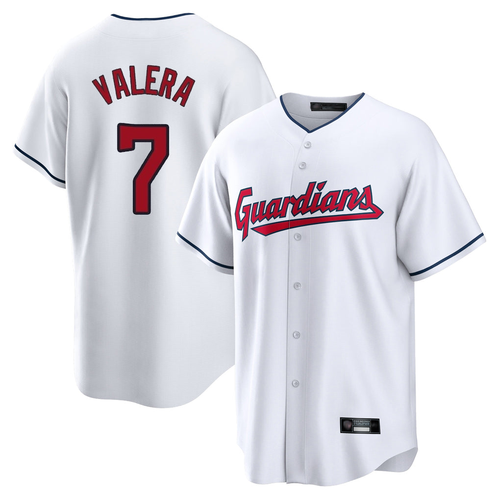 Silnrao C.Guardians #7 George Valera Player White Home Game Stitched Jerseys