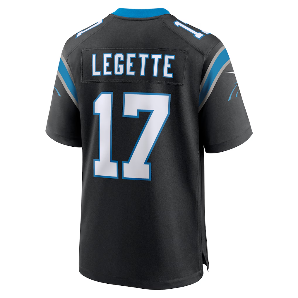 Silnrao C.Panthers #17 Xavier Legette Black Team Game Player Stitched Jerseys