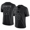 Silnrao C.Panthers #17 Xavier Legette Player Black REFLECTIVE Limited Stitched Jerseys