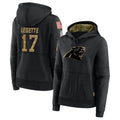 Silnrao C.Panthers #17 Xavier Legette Player Black Salute to Service HoodiesStitched  Jerseys