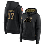Silnrao C.Panthers #17 Xavier Legette Player Black Salute to Service HoodiesStitched  Jerseys