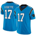 Silnrao C.Panthers #17 Xavier Legette Player Blue Vapor F.U.S.E. Limited Stitched Jerseys
