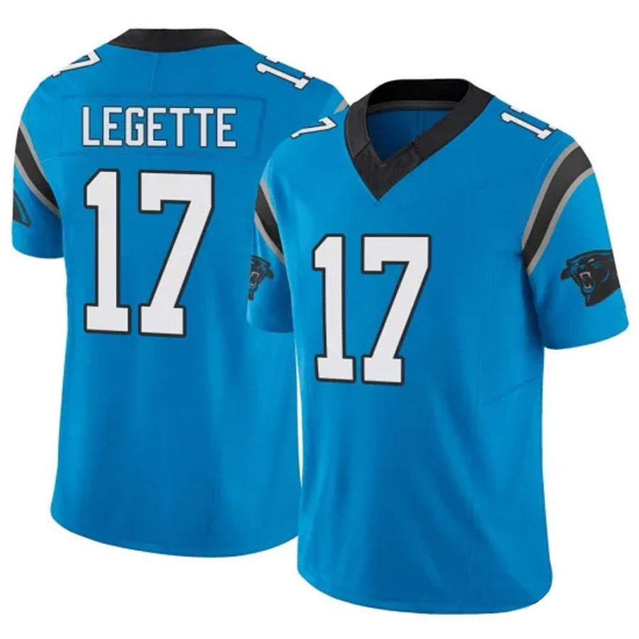 Silnrao C.Panthers #17 Xavier Legette Player Blue Vapor F.U.S.E. Limited Stitched Jerseys