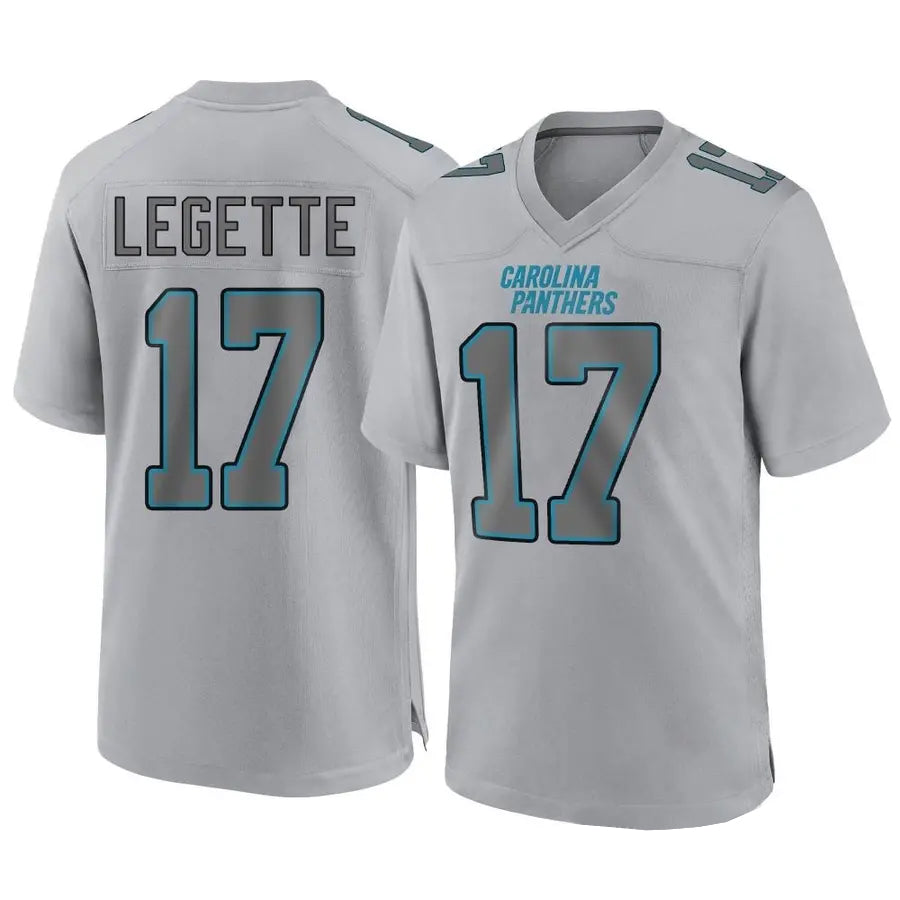 Silnrao C.Panthers #17 Xavier Legette Player Grey Atmosphere Fashion Stitched  Jerseys