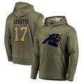 Silnrao C.Panthers #17 Xavier Legette Player Olive Salute to Service Limited Hoodies Stitched Jerseys
