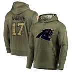 Silnrao C.Panthers #17 Xavier Legette Player Olive Salute to Service Limited Hoodies Stitched Jerseys