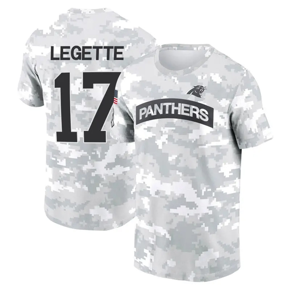 Silnrao C.Panthers #17 Xavier Legette Player Salute to Service Hoodies & T-Shirts Stitched Jerseys