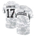 Silnrao C.Panthers #17 Xavier Legette Player Salute to Service Hoodies & T-Shirts Stitched Jerseys