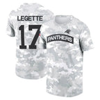 Silnrao C.Panthers #17 Xavier Legette Player Salute to Service Hoodies & T-Shirts Stitched Jerseys