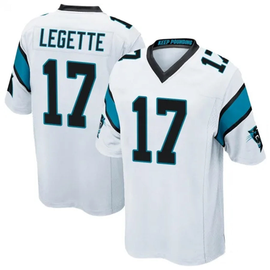 Silnrao C.Panthers #17 Xavier Legette Player White Home Game Stitched Jerseys