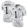 Silnrao C.Panthers #1 Cam Newton Player Arctic Camo Salute to Service Limited Stitched Jerseys