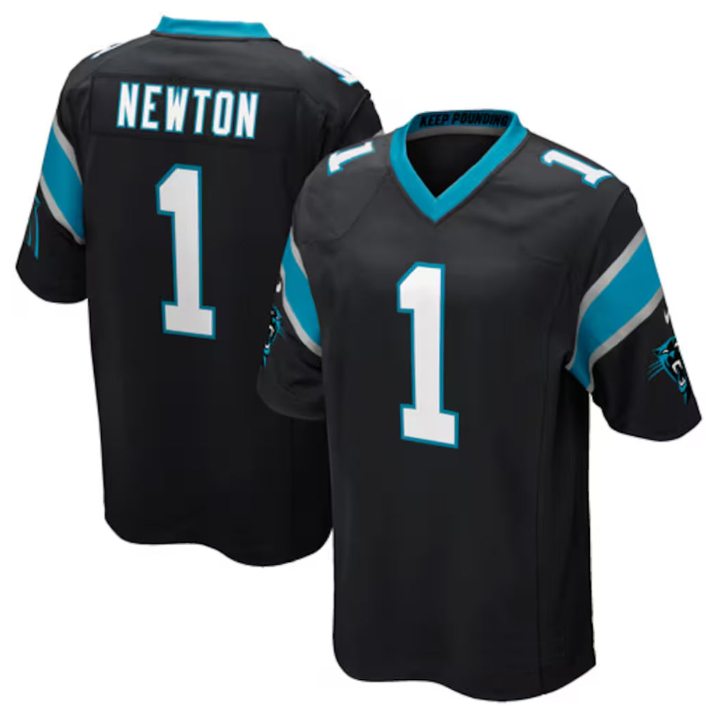 Silnrao C.Panthers #1 Cam Newton Player Black Game Stitched Jerseys