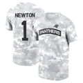 Silnrao C.Panthers #1 Cam Newton Player Salute to Service Hoodies & T-Shirts Stitched Jerseys
